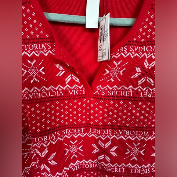 NWT Christmas Victoria’s Secret two-piece thermal/cotton  matching PJ set - Picture 5 of 6